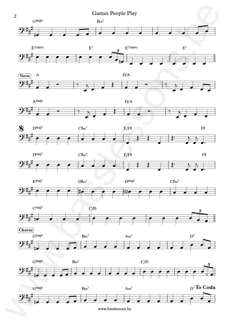 The Spinners Games People Play Bob Babbitt Bass Transcription part 2