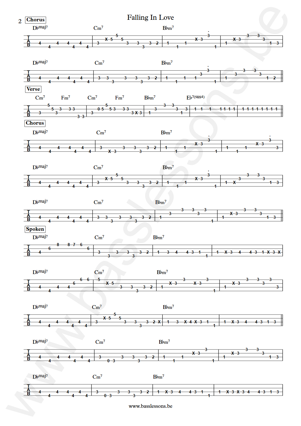 New Birth Falling In Love Leroy Taylor Bass Tab part 2