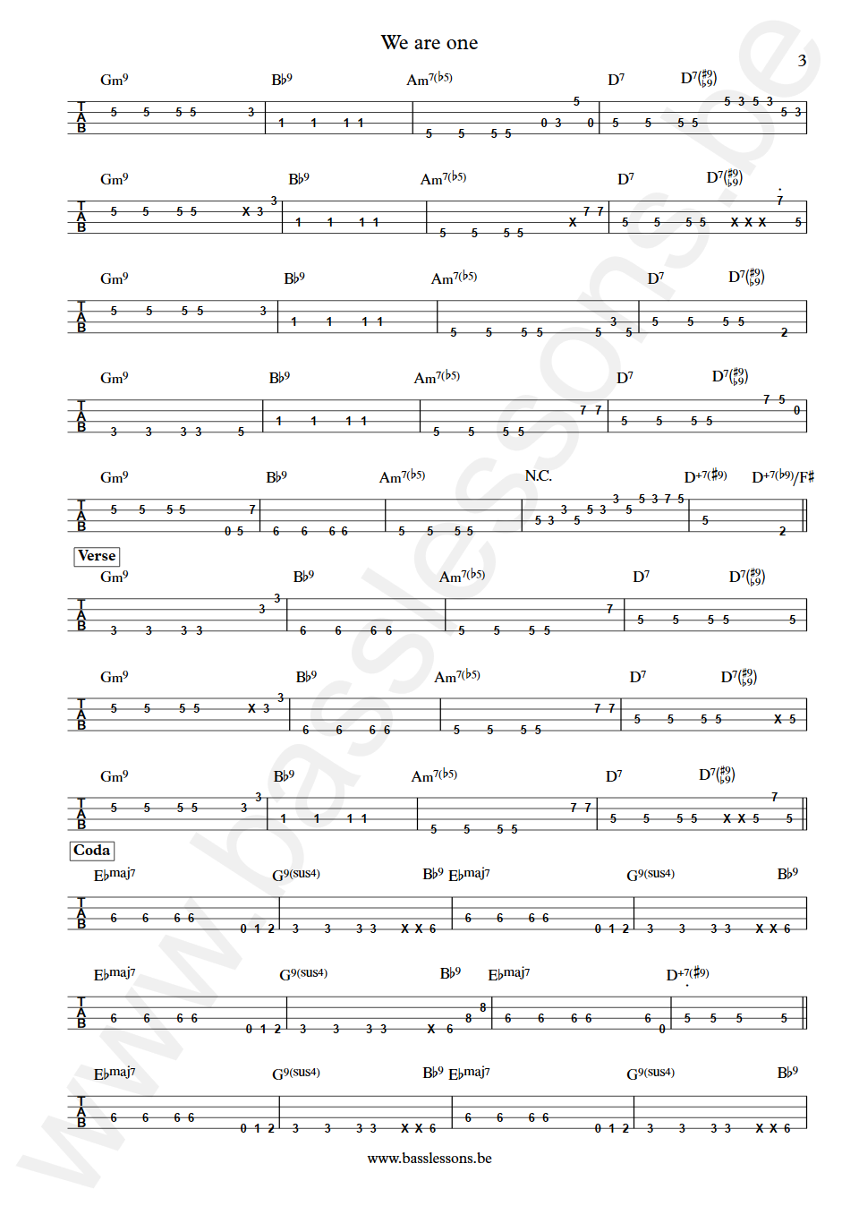 Maze We are one Robin Duhe Bass Tab part 3