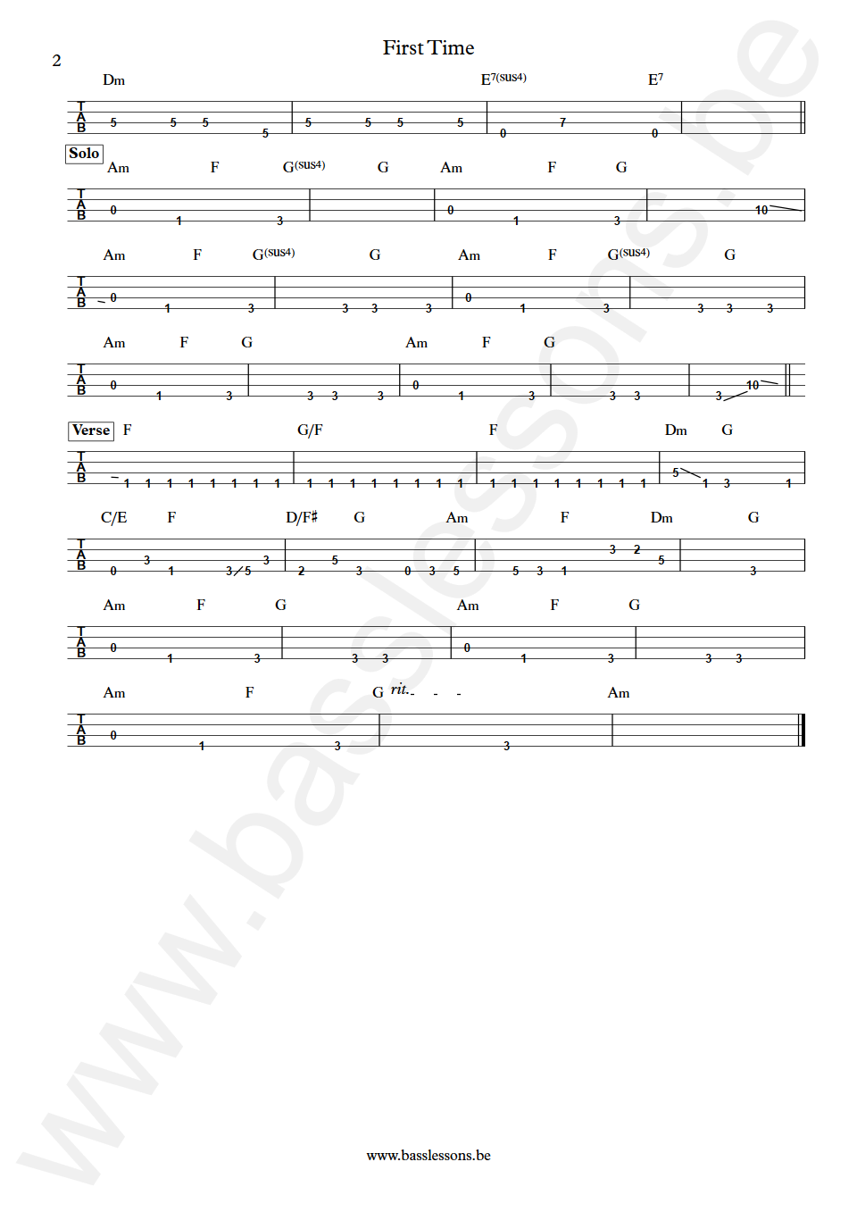 Robin Beck First Time Seth Glassman Bass Tab part2