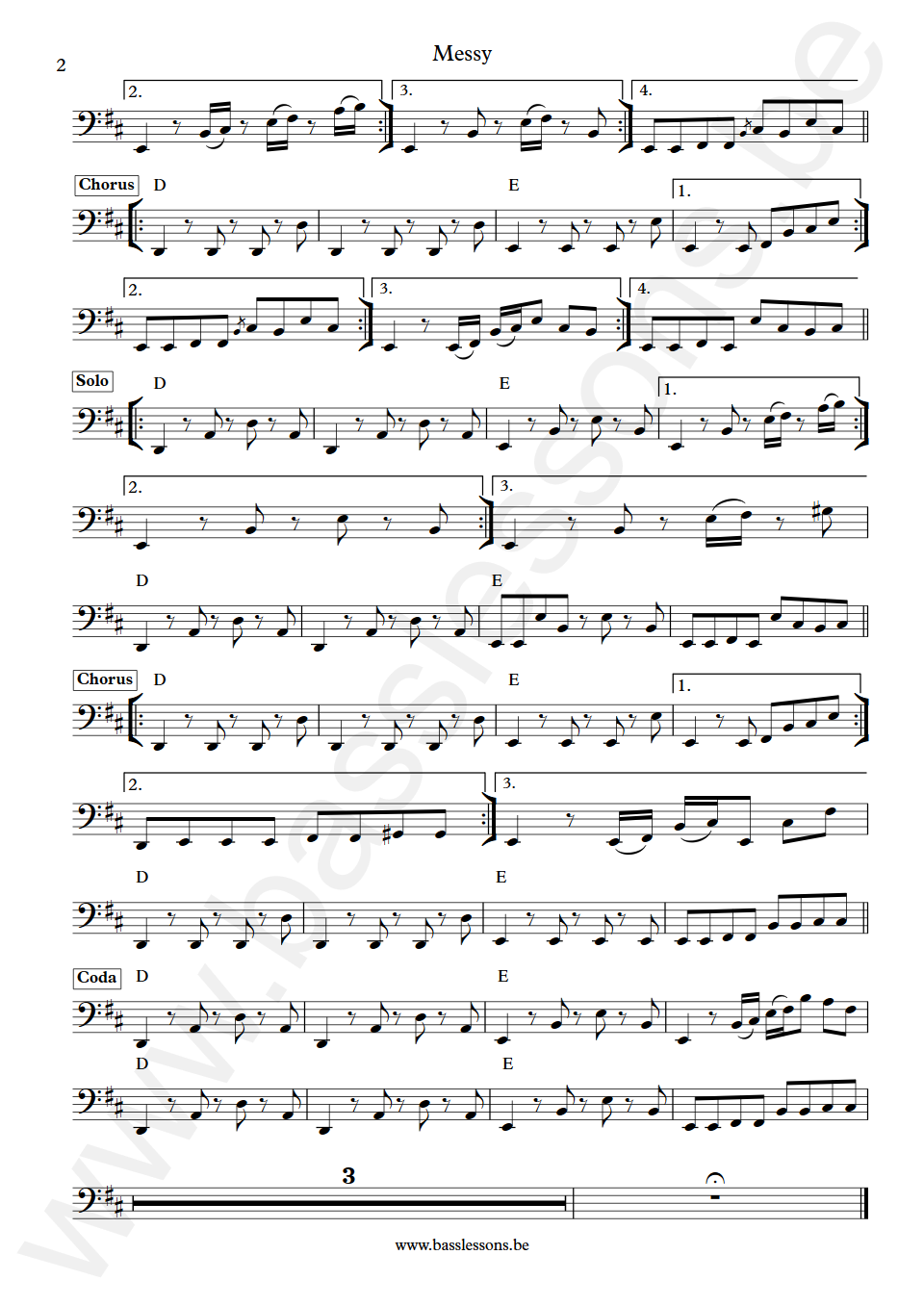 Lola Young Messy Jared Solomon Bass Transcription part 2