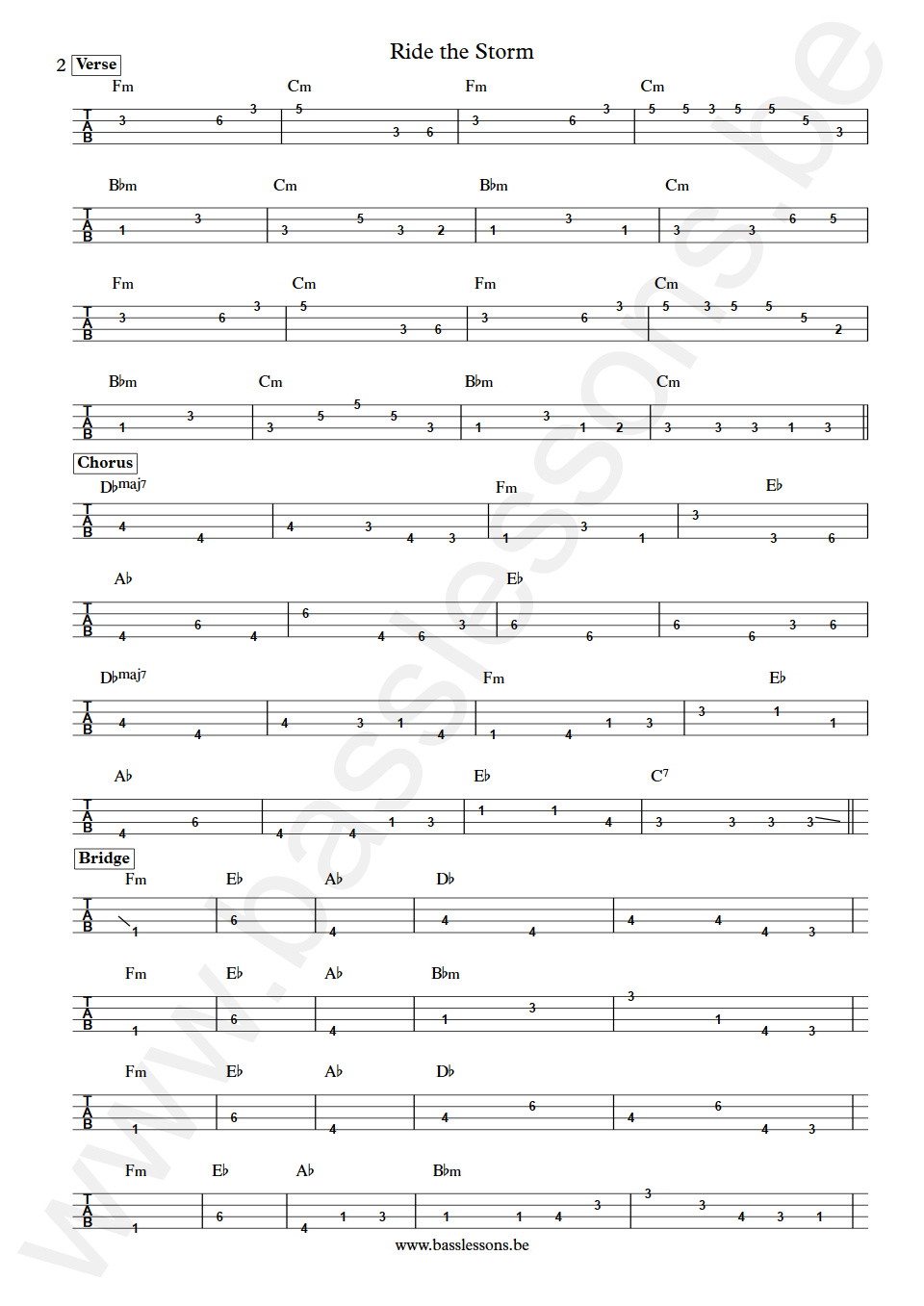 GoldFord Ride the Storm Bass Tab part 2
