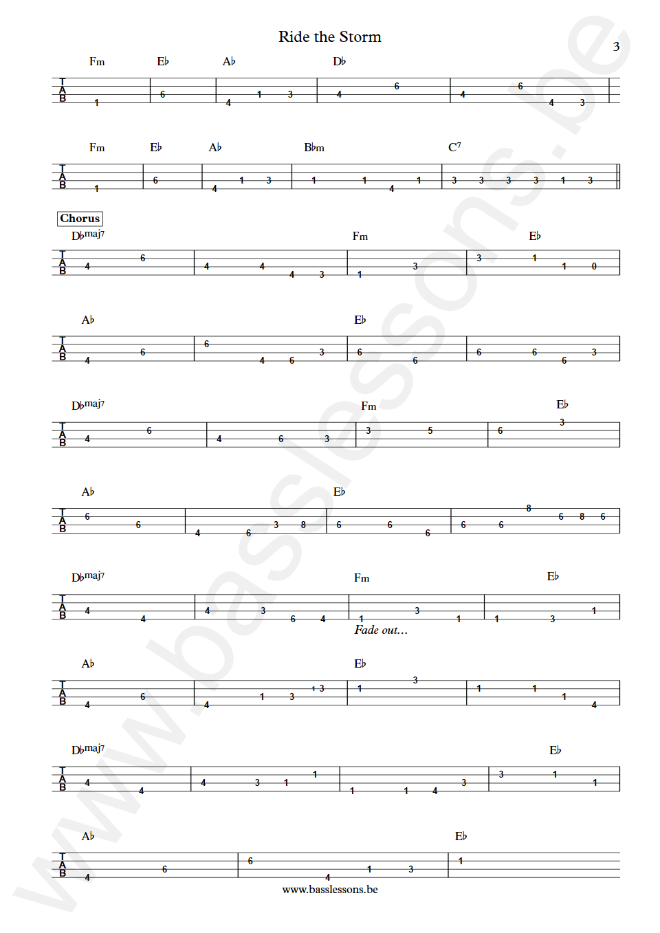 GoldFord Ride the Storm Bass Tab part 3